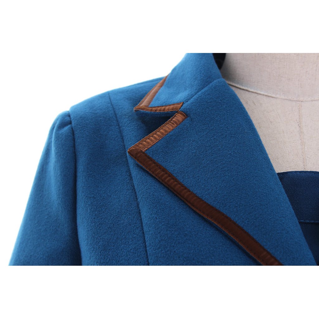 Костюм для взрослых женщин: синий пиджак-платье для карнавала, Хэллоуина и тематических вечеринок