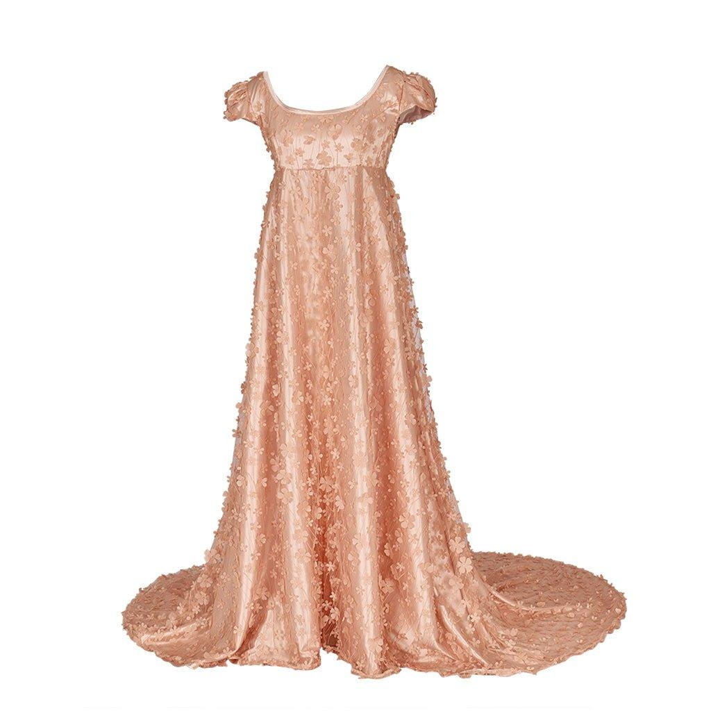 Оранжевое шампанское узорчатый шелк - Регентство платье для косплея Бриджертон, Мероприятия