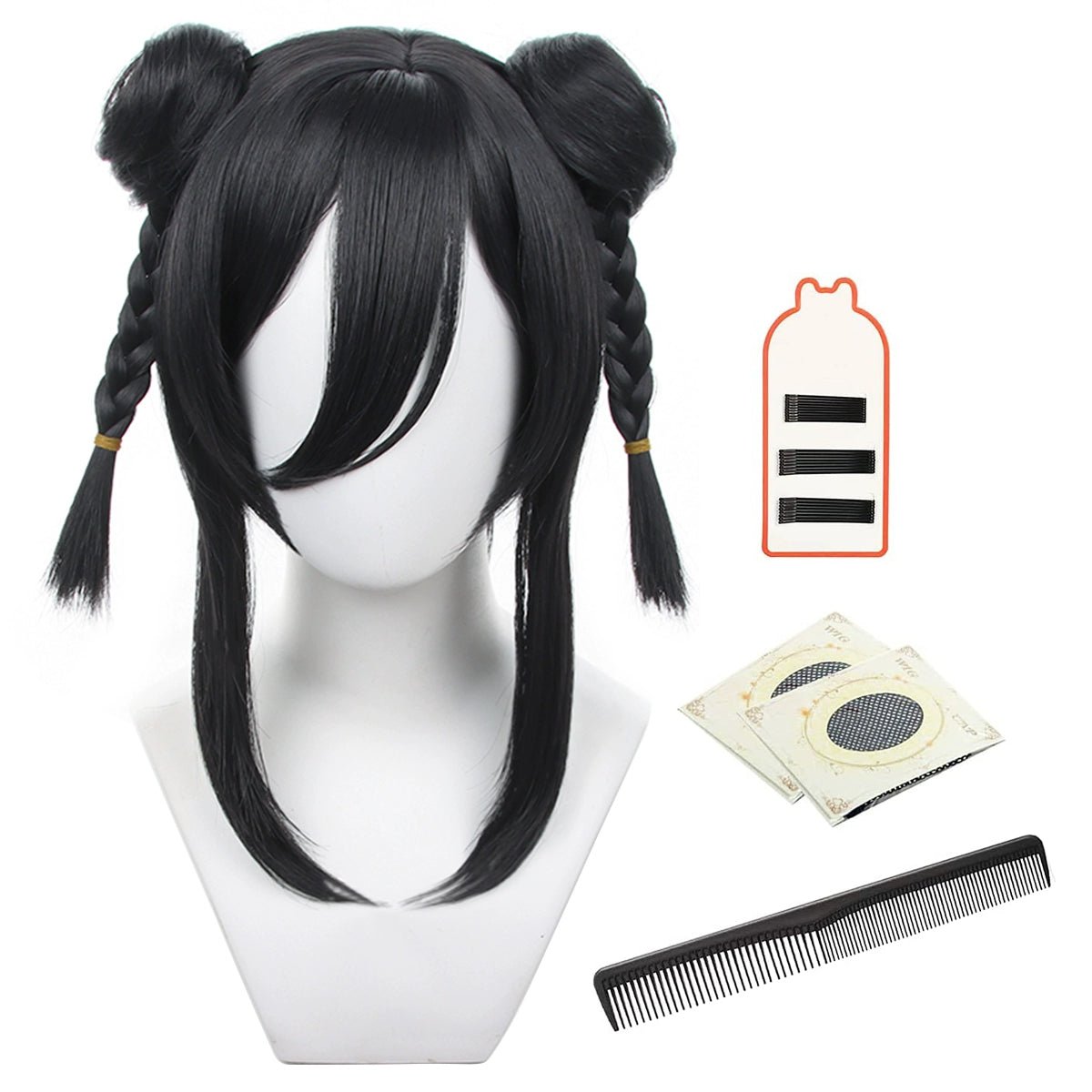 Парик 'Синий Замок Тысяча Резов Леопардовый Пук' - Китайский стиль двойных пучков с девятью вариантами цветов