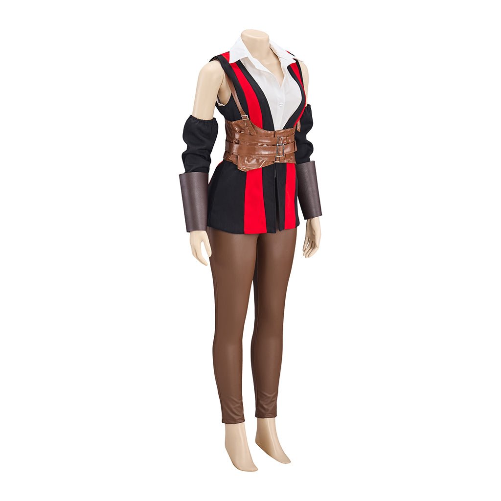 Стильный женский костюм из искусственной кожи для косплея