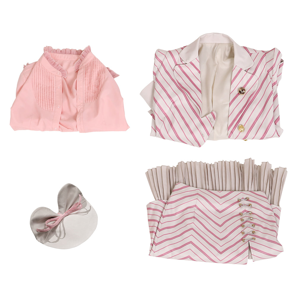 Костюм Глинды Доброй Ведьмы из Wicked - Полосатый наряд для музыкальных выступлений