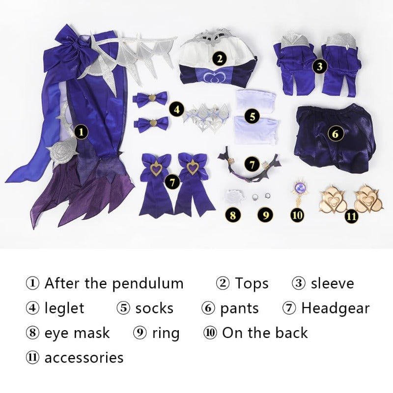 Genshin Impact Fischl Костюм для косплея: Платье Ein Immernachtstraum