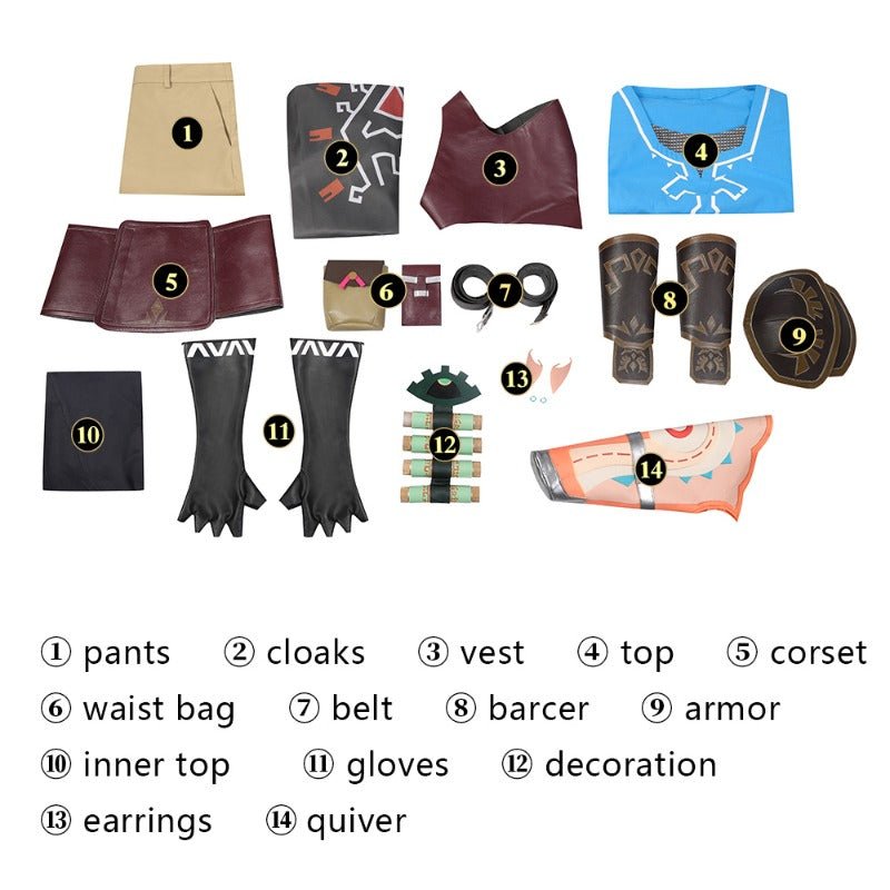 Костюм Линка из Легенды о Зельде для мужчин на Хэллоуин и вечеринки