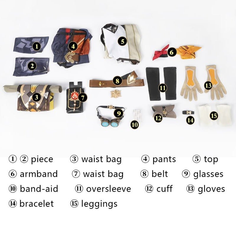 Genshin Impact Беннет Костюм для косплея Обновленная версия C02939 AA – Мужской косплей для фанатов игр