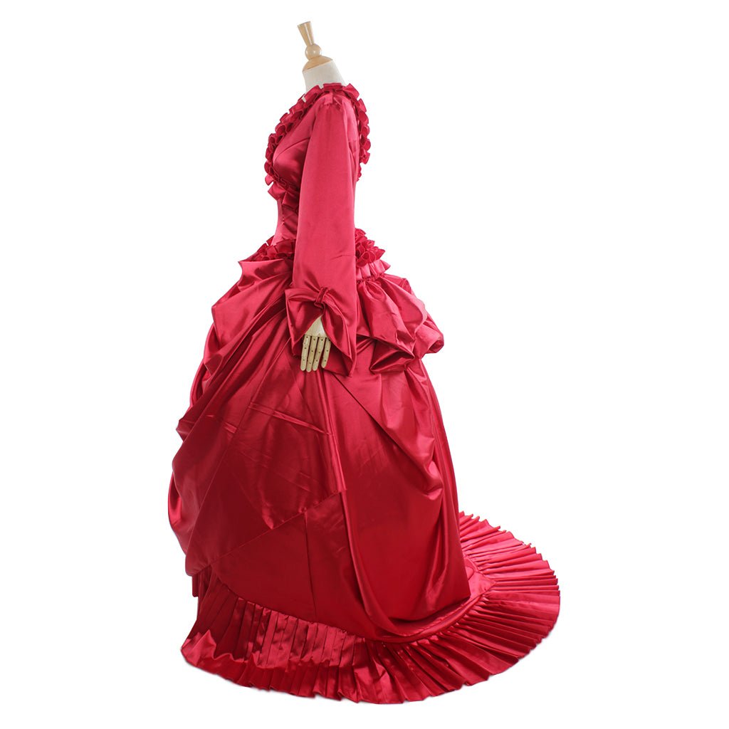 Костюм Дракулы Мины Красное платье с бастом Косплей Костюм Женский Викторианский Свадебный Барокко Бальный Наряд