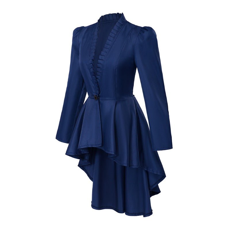 Винтажное готическое платье с высоким и низким подолом – женский средневековый косплейный костюм с длинными рукавами