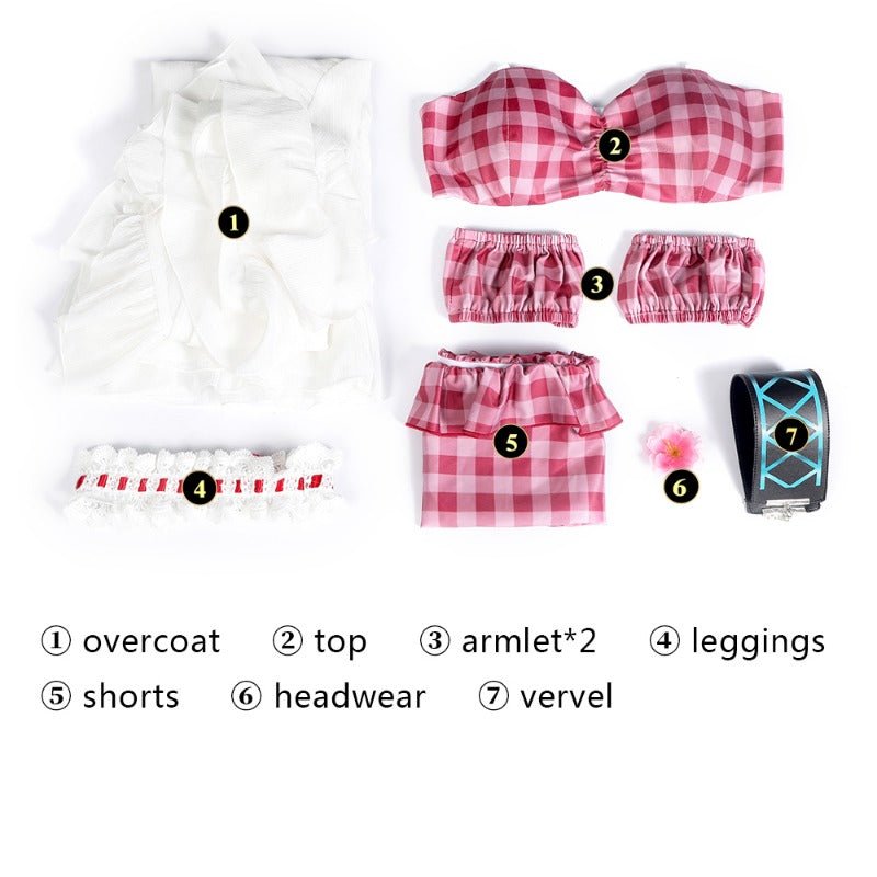 Костюм для косплея Eyjafjalla из Arknights в летнем наряде, стандартный размер