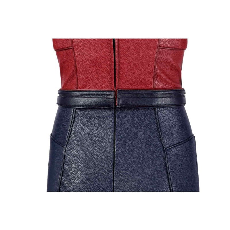 Костюм косплея Капитан Марвел 2 Кэрол Дэнверс из кожи для Хэллоуина и мероприятий