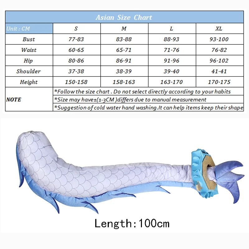 Костюм для косплея Байлу из игры Honkai Star Rail с дизайном рыбьей чешуи