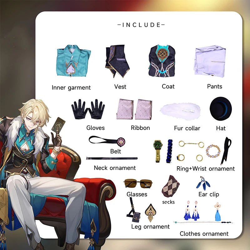 Костюм для косплея Aventurine из Honkai Star Rail - коллеги Topaz, корпорация Interastral Peace, мужской наряд для Хэллоуина