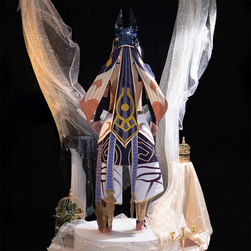 Костюм косплея Cyno из игры Genshin Impact для мужчин, боевой костюм для мальчиков, полный набор с шляпой для Хэллоуина