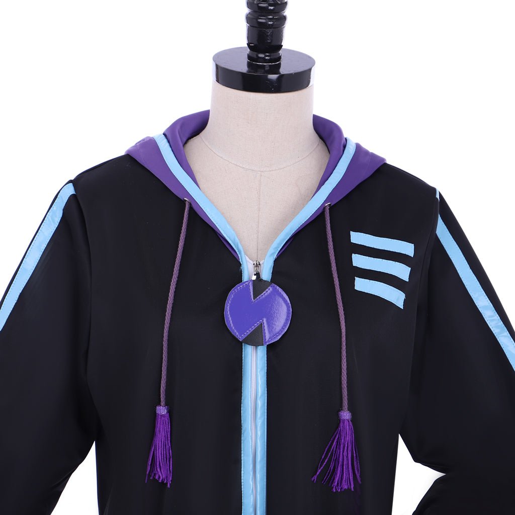 Костюм для косплея Netune Purple Heart Hoodie - Гиперразмерность Нептуния Черная Куртка