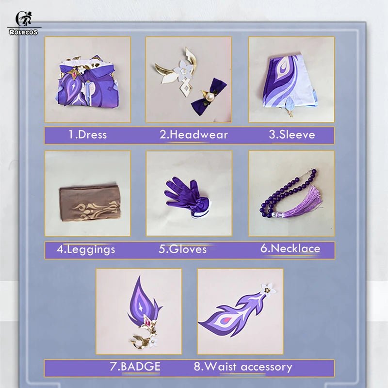 Костюм для косплея Keqing из Genshin Impact, женский фиолетовый костюм на Хэллоуин