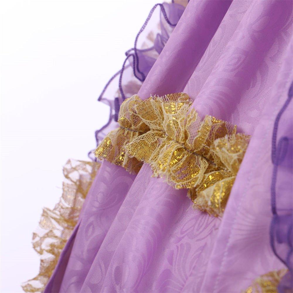 Рококо фиолетовое платье с цифровой печатью - Элегантный тафтовый костюм от Animegrad