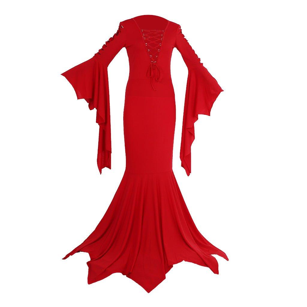 Костюм Мортиши Аддамс для женщин | Готическое платье винтаж для Хэллоуина и карнавальных вечеринок