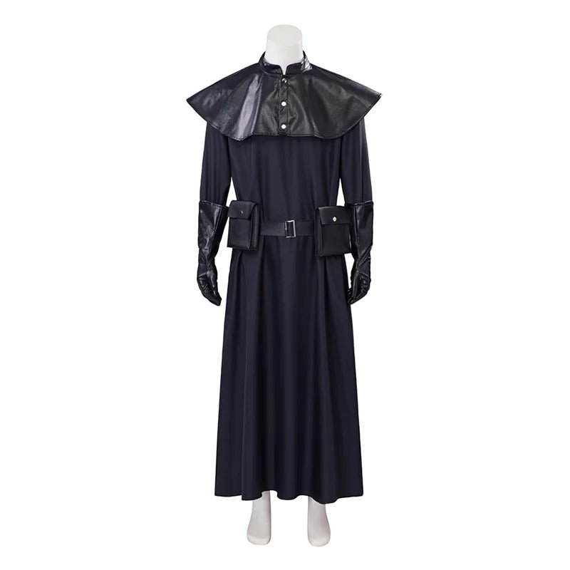 Средневековый костюм доктора чумы - черная длинная мантия для Хэллоуина | Готический наряд для мужчин