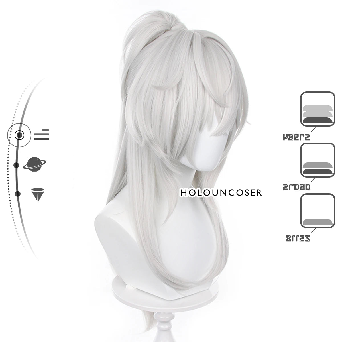 Honkai Star Rail Игра Jing Yuan Костюм Прикосновения Парик Розовая Сетка Термоустойчивый Синтетический Волоконный Гребень Заколка Регулируемый Хэллоуин