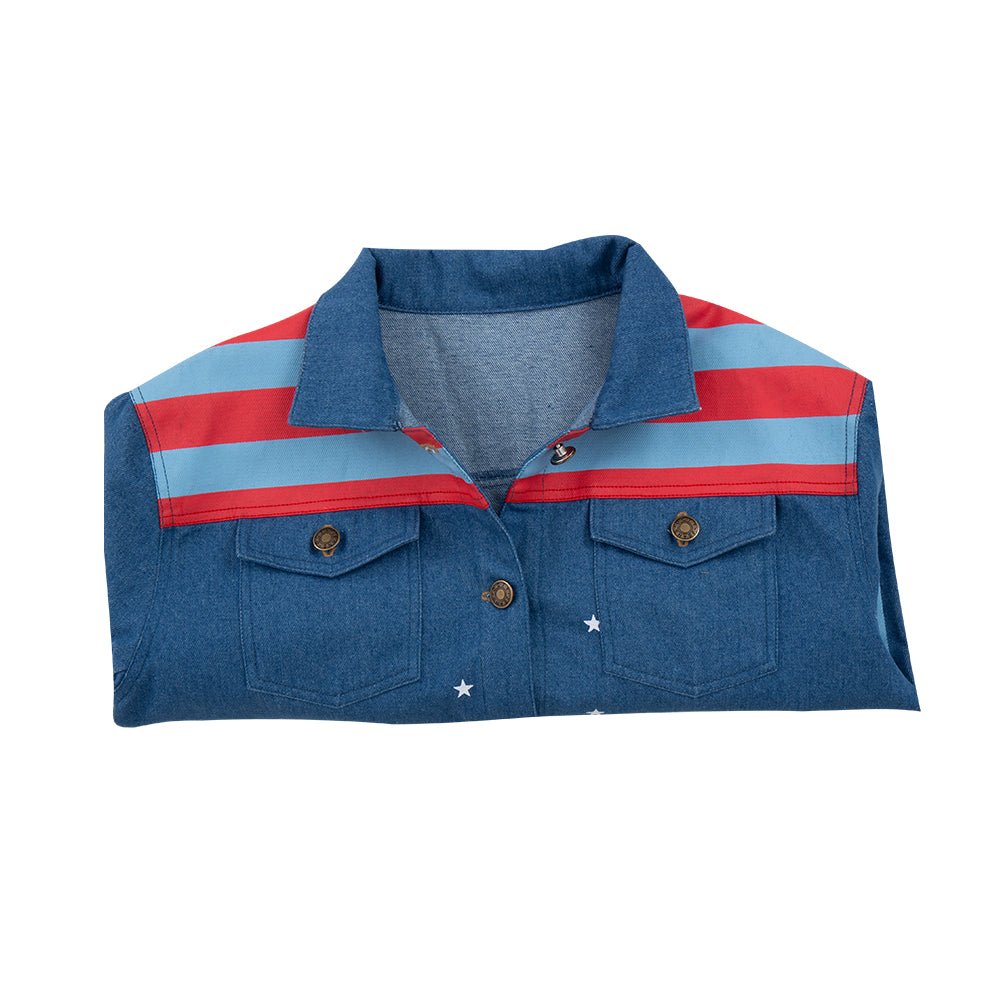 Джинсовая куртка Мисс Америка Чавес – Костюм для косплея из Marvel Multiverse, наряд на Хэллоуин