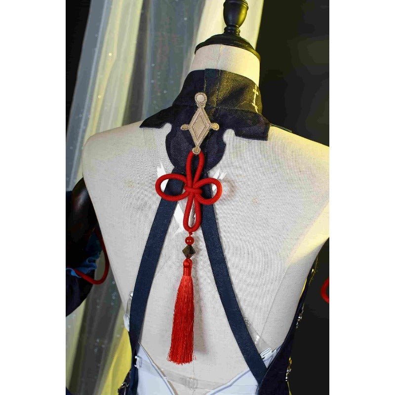 Костюм Ганью в стиле чеонгсам из Genshin Impact - Наряд Шэнь Хэ для Фонарного Фестиваля