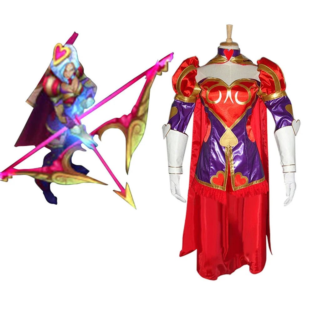 Костюм для косплея LOL Эш для женщин, платье и униформа