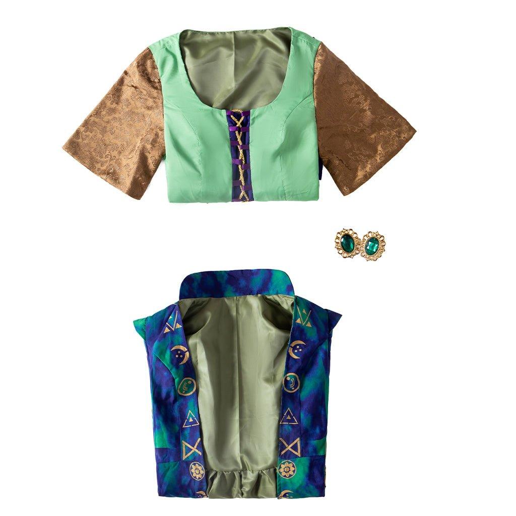 Женский костюм Виннифред Сандлерсон | Зеленое платье ведьмы для Хэллоуина