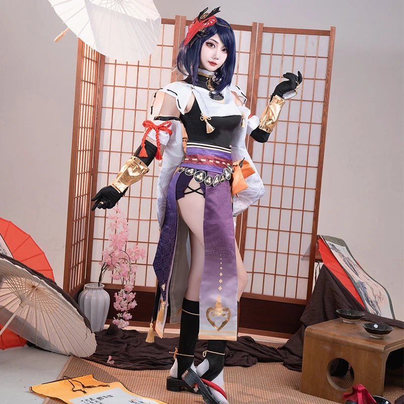 Костюм Куджо Сары из Genshin Impact: Женский костюм Сары для косплея, платье и красный головной убор