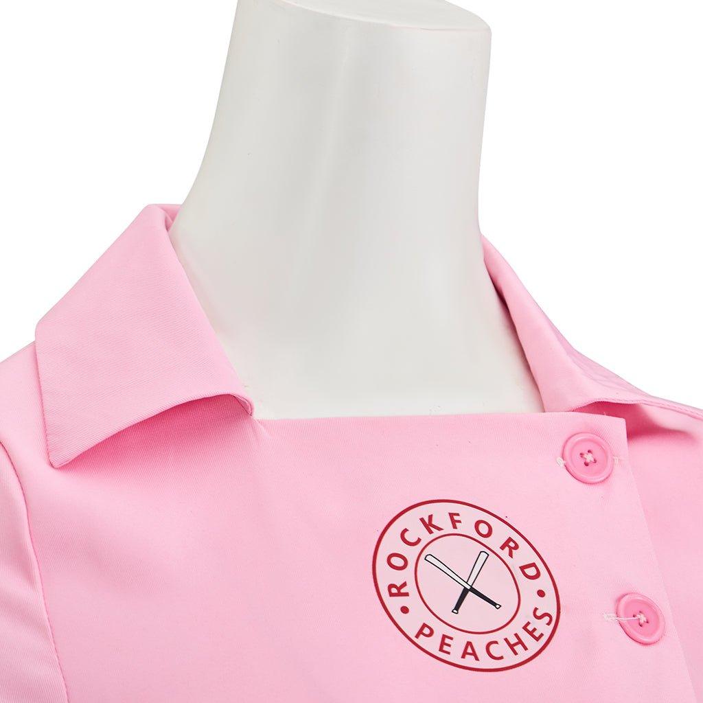 Женский костюм Дотти бейбольной лиги | Розовое платье для косплея на Хэллоуин и тематические вечеринки