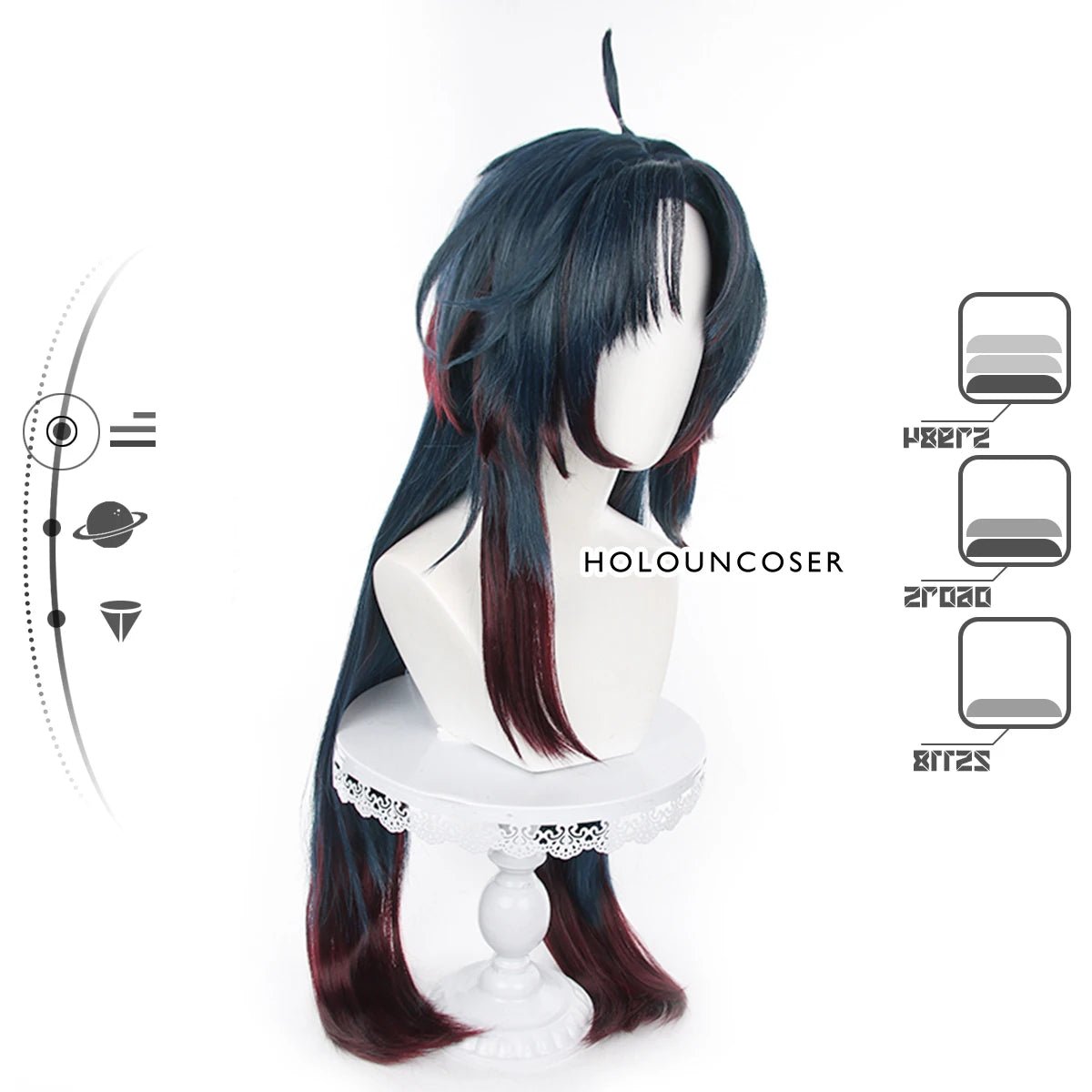 Honkai Star Rail Игра Blade Косплей Парик Розетка Термостойкий Синтетическое Волокно Расческа Заколка Регулируемый Хэллоуин Вечеринка