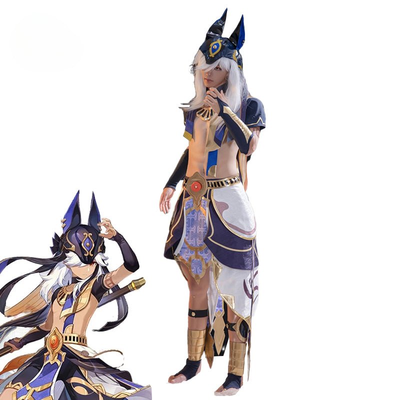 Костюм косплея Cyno из игры Genshin Impact для мужчин, боевой костюм для мальчиков, полный набор с шляпой для Хэллоуина