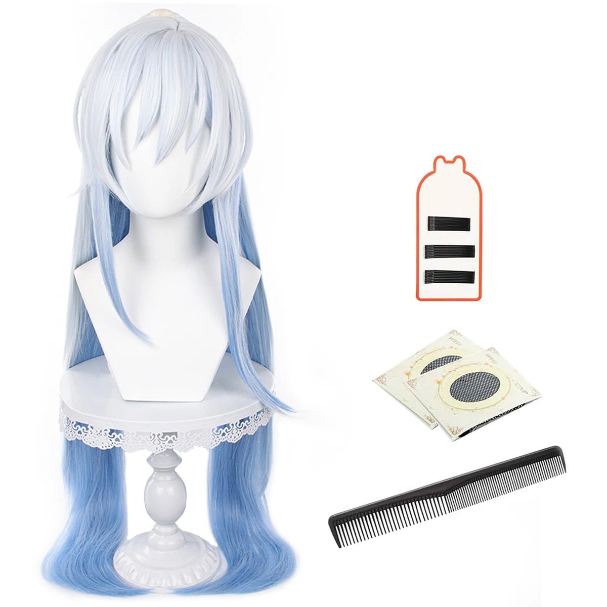 Honkai Star Rail Игра Jingliu Костюмный Парик Роза Сетка Теплоустойчивый Синтетическое Волокно Расческа Заколка Регулируемый Хэллоуин Праздник