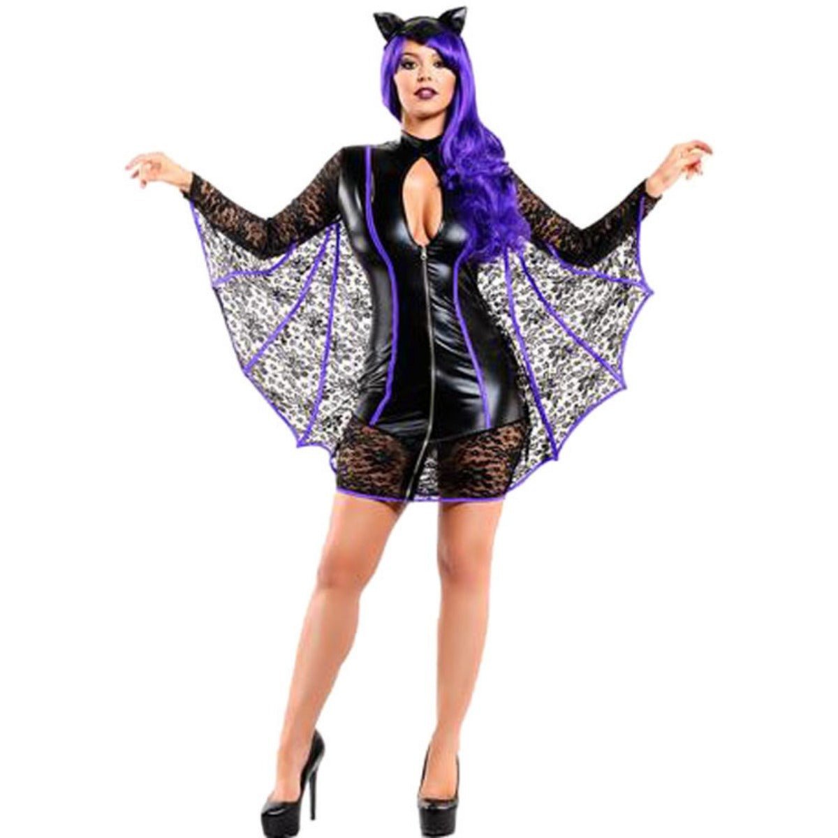 Женский костюм летучей мыши - искусственная кожа для Хэллоуина и косплея