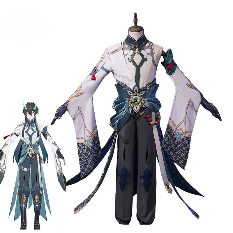 Костюм для косплея Холодный Дракон Молодой Дань Хэн из Honkai Star Rail с рогом дракона