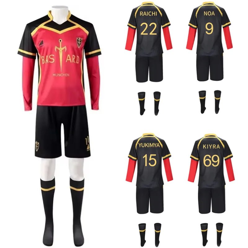 Косплей футболка Blue Lock – Кайзер, Несс, Исаги, Курона и Хиори Бастард Мюнхен для фанатов аниме