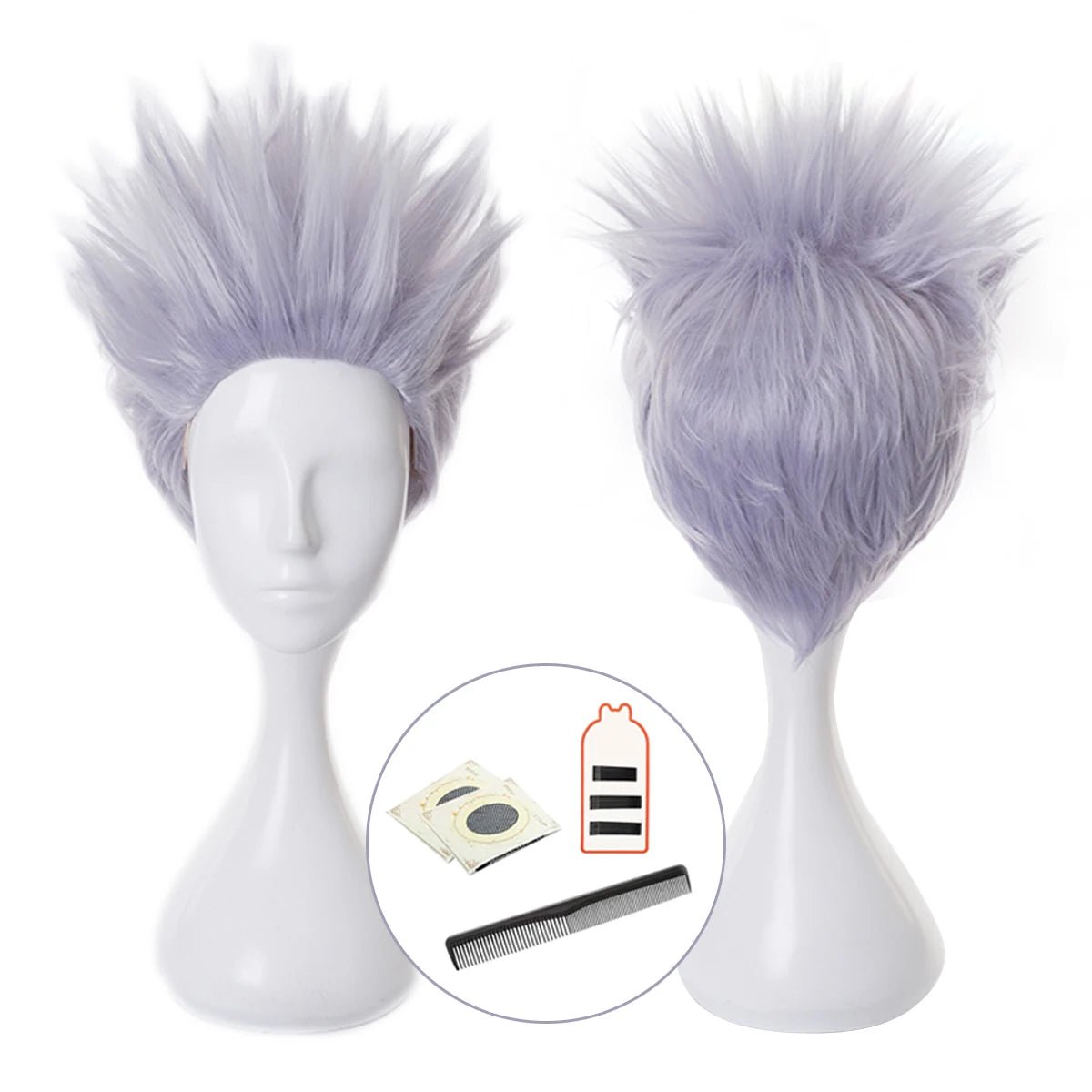 Косплей парик Сатору Годжо из Jujutsu Kaisen, регулируемый синтетический волос, для Хэллоуина и аниме вечеринок