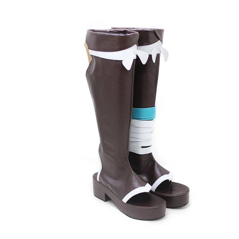 Игра Genshin Impact Гороу Косплей Обувь Высокие Ботинки Косплей Гороу Черные Ботинки для Женщин и Мужчин Косплей Обувь на Хэллоуин