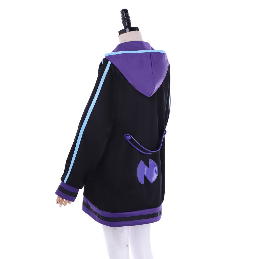 Костюм для косплея Netune Purple Heart Hoodie - Гиперразмерность Нептуния Черная Куртка