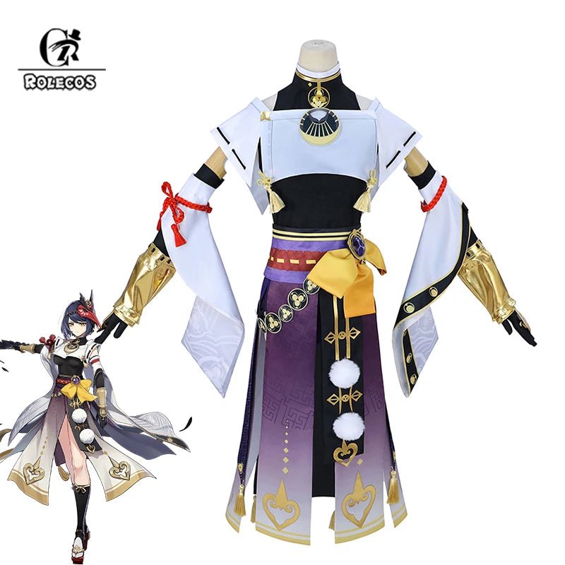 Костюм Куджо Сары из Genshin Impact: Женский костюм Сары для косплея, платье и красный головной убор