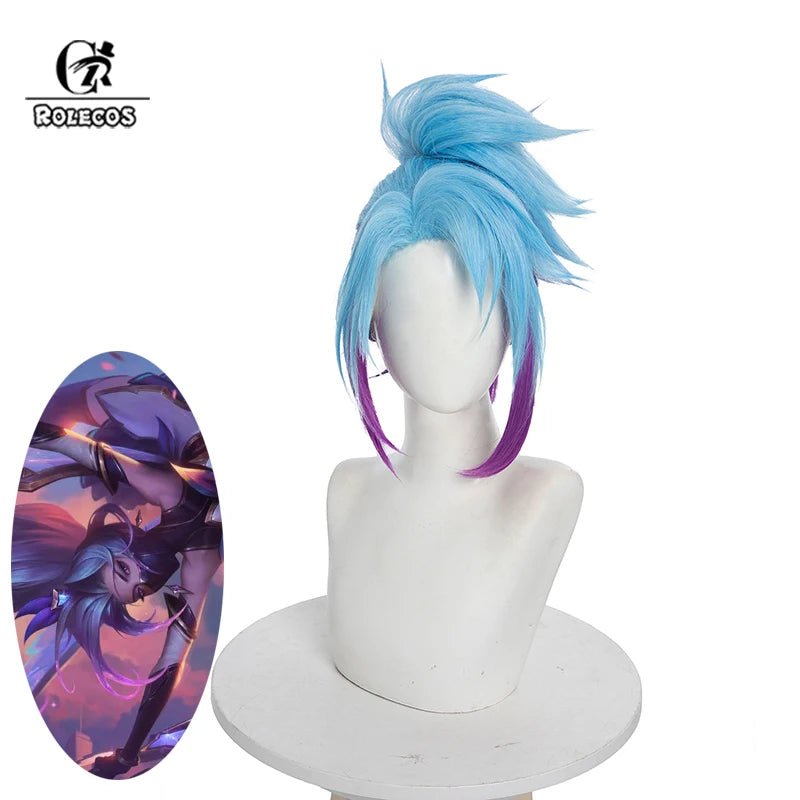 LOL Star Guardian Akali Костюмный Парик 40см Смешанный Цвет Женщины