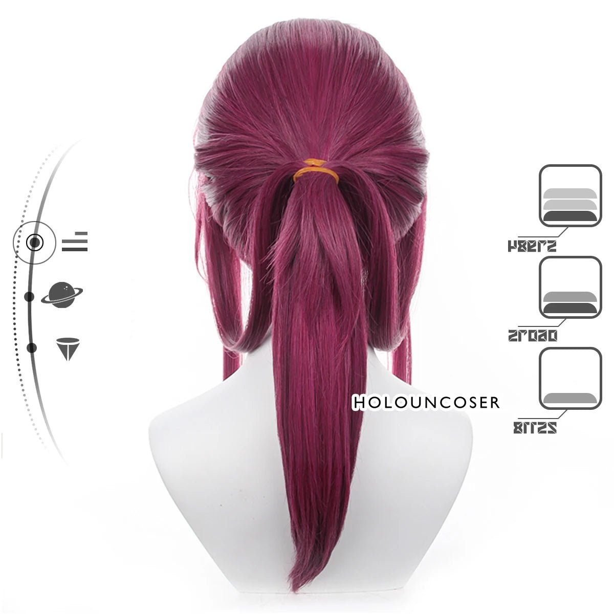 Парик для косплея Кафки из игры Honkai Star Rail, роза сетка, термостойкий синтетический волокон, регулируемый размер, Хэллоуин, Рождественская вечеринка