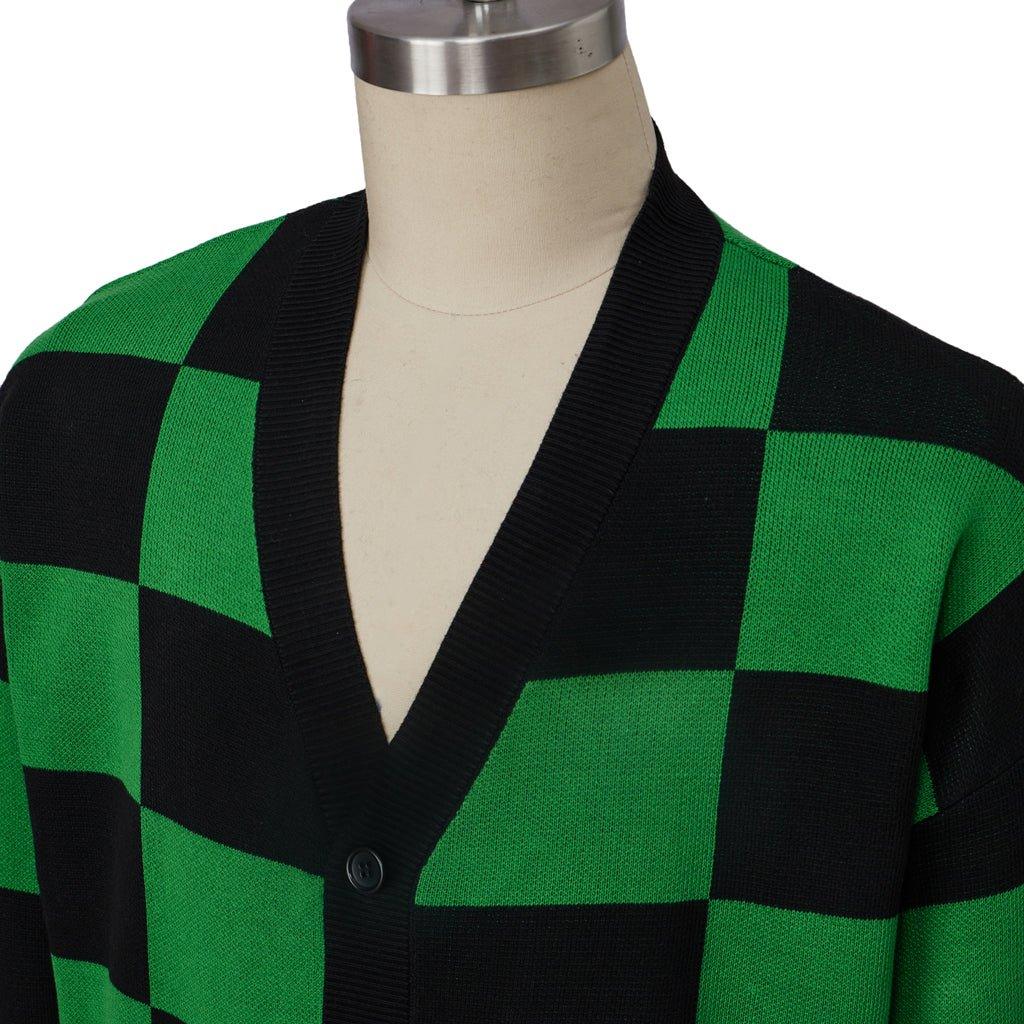 Кардиган Тандзиро Камадо для косплея из аниме «Истребитель демонов» | Уютный свитер в стиле аниме