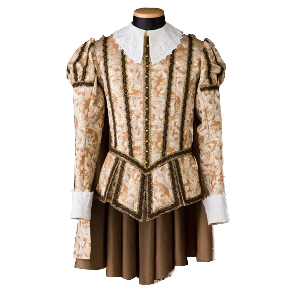 Мужской средневековый рыцарский костюм - Тюдоровский дворцовый воин униформа с плащом | Серия Ренессанс от Animegrad