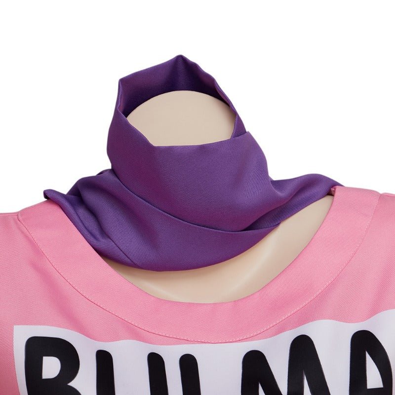 Костюм для косплея Бульмы из Dragon Ball - розовое платье с аксессуарами