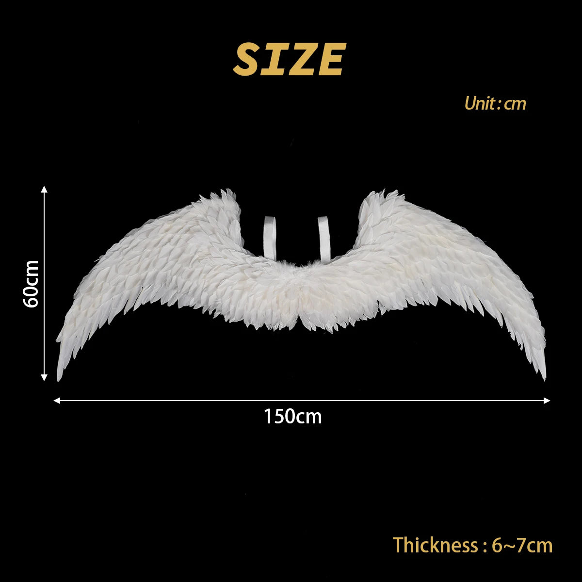 Костюм Blue Lock Наги Бачиры Рео 1PC Белые Ангельские Крылья из Гусиных Перьев 150*60CM