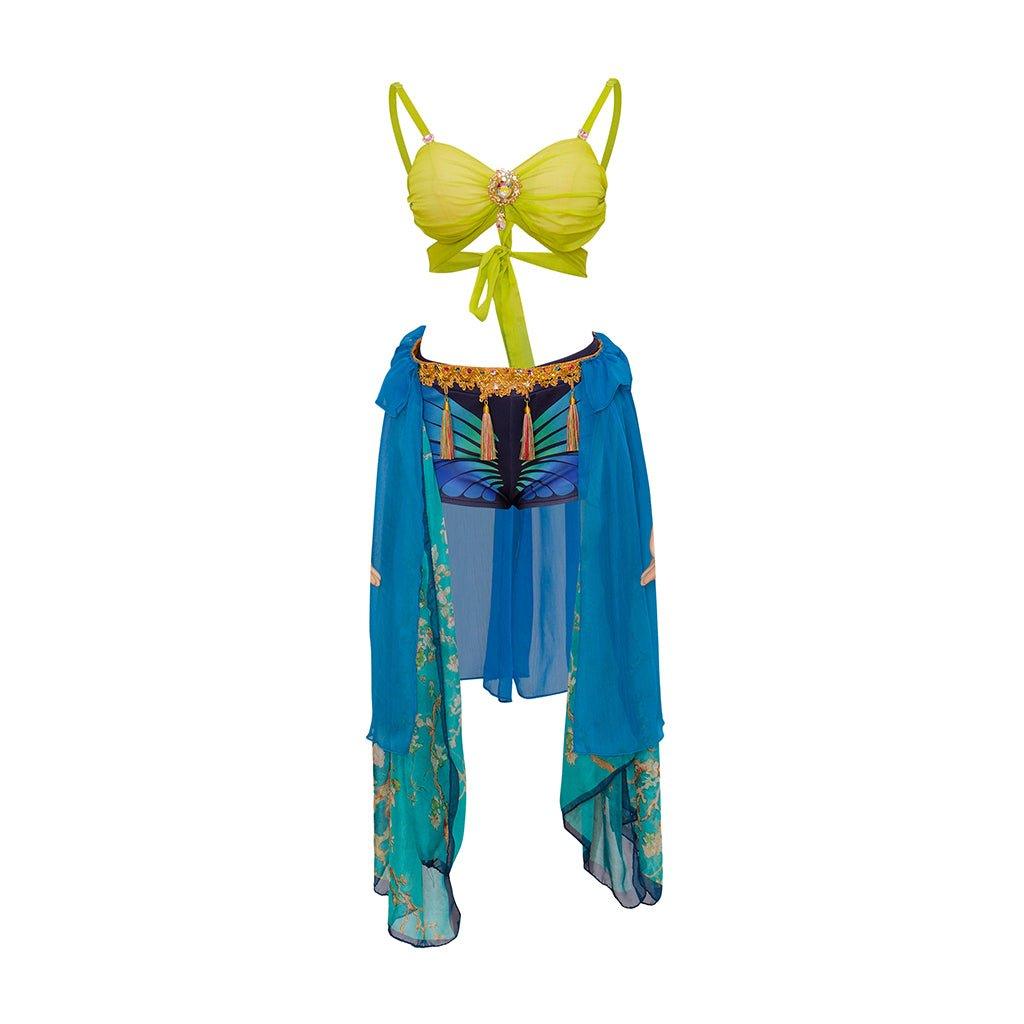 Костюм Бритни Спирс Slave | Синее танцевальное платье для косплея