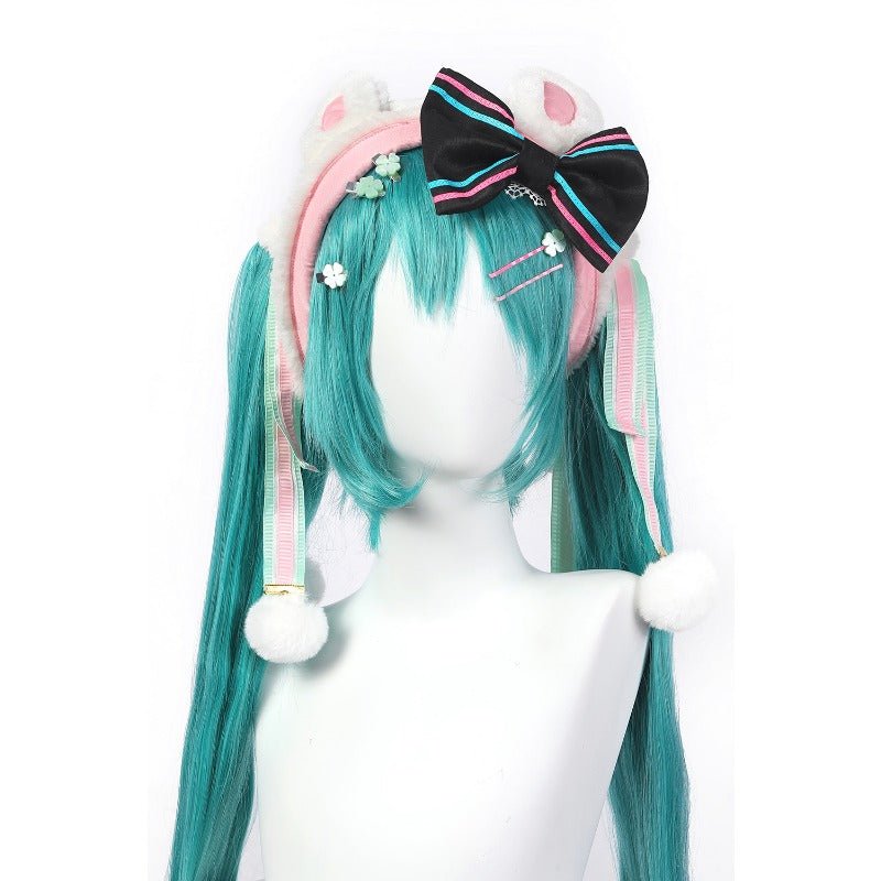 Костюм для косплея Magical Mirai 2021 Clover Bunny Miku с ботильонами - Косплей Hatsune Miku