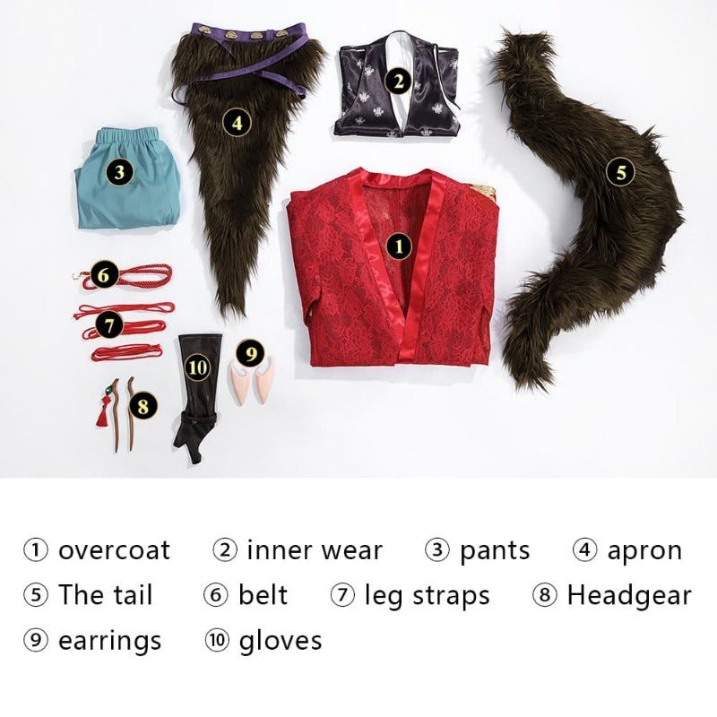 Костюм Pingping из Black Myth: Wukong для Хэллоуина с ушами и поясом