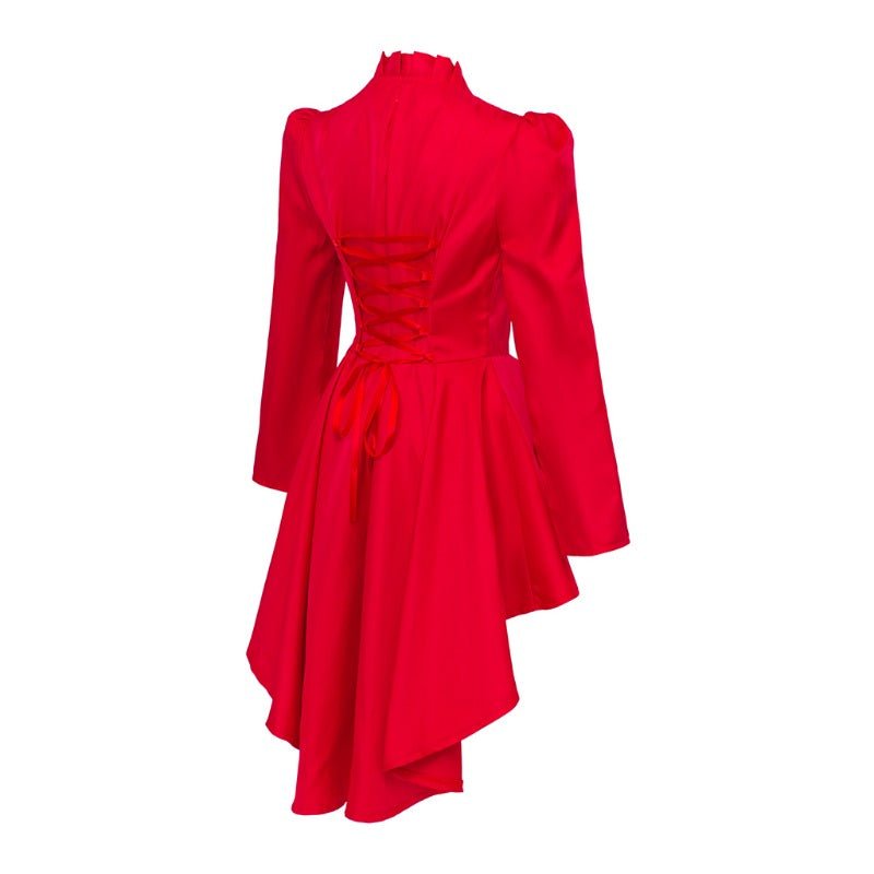 Винтажное готическое платье с высокой-низкой талией – женский средневековый косплейный костюм с длинными рукавами