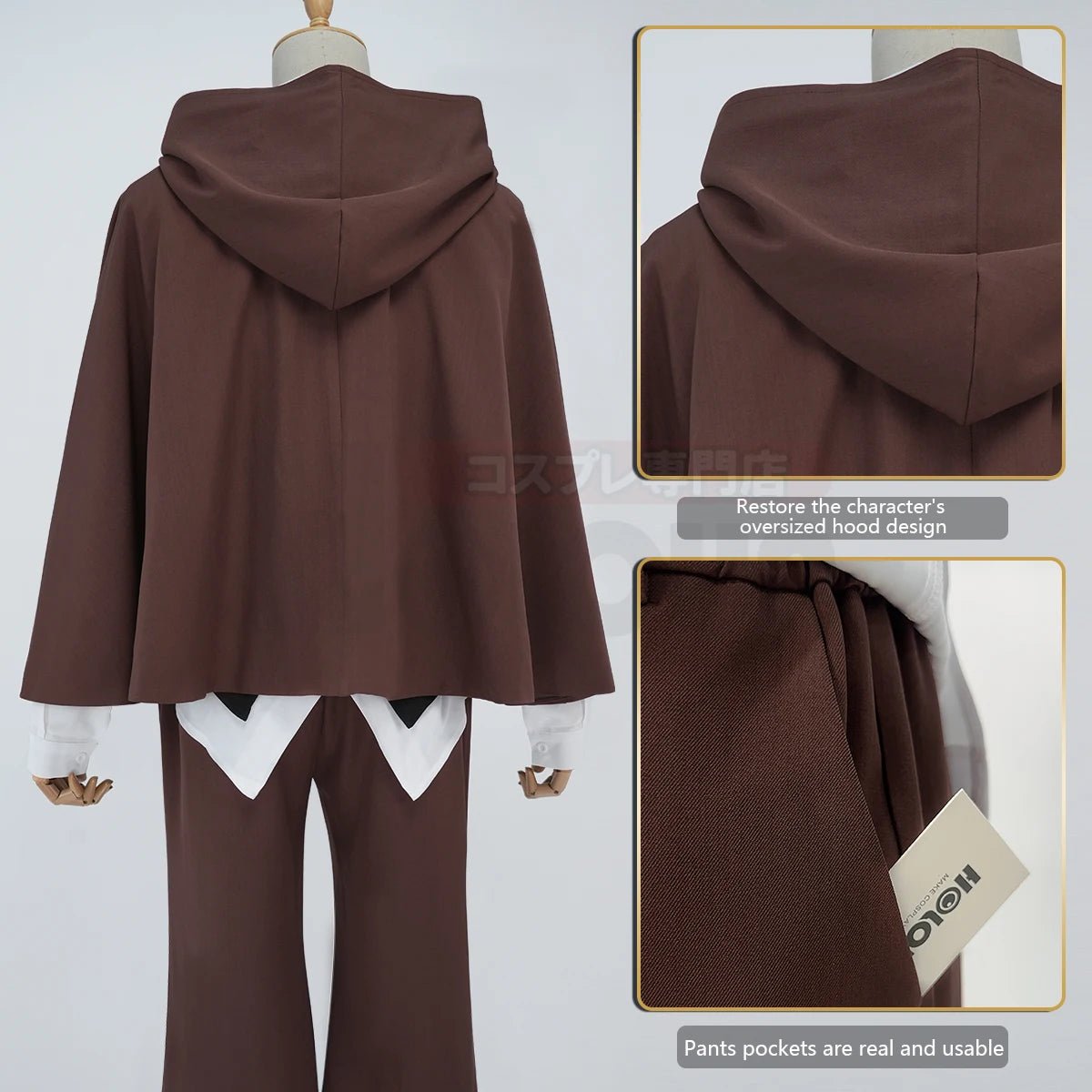 Костюм Эдогавы Рампо для косплея Bungo Anime: плащ, жилет, галстук, шляпа для повседневной носки