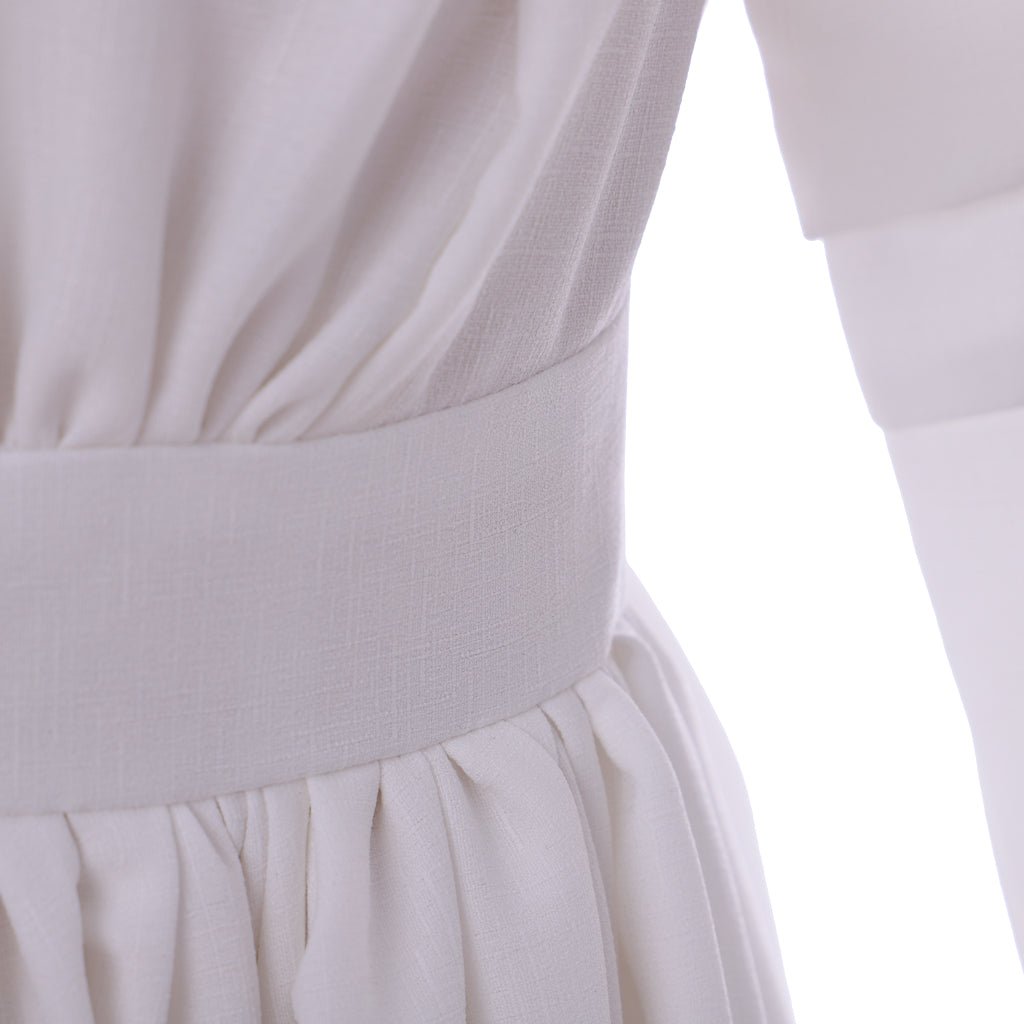 Элегантное белое регентство платье для женщин - классический стиль Джейн Остин, высокая талия, средневековый свадебный костюм