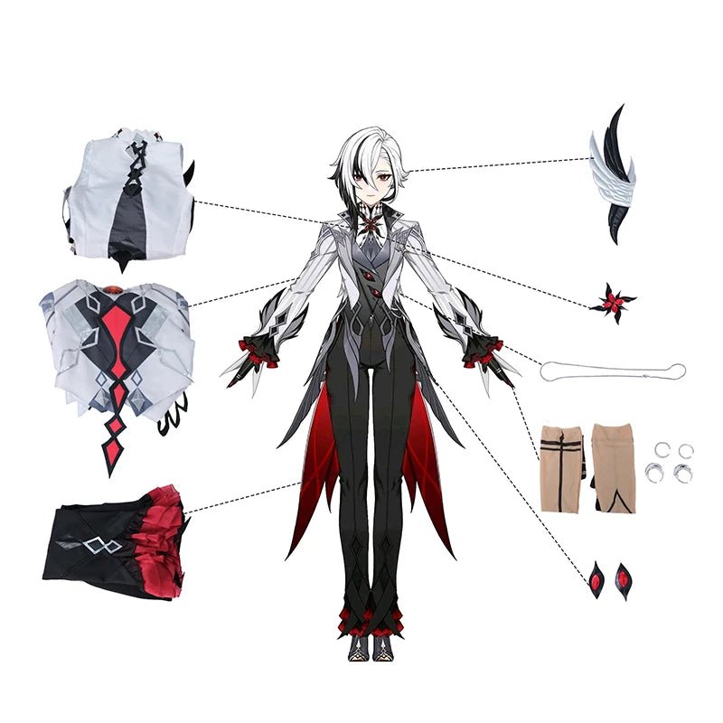 Костюм Арлекино косплей Genshin Impact Фатуи Служащая Снежная Арлекино Кинжал Хэллоуин Костюмы Мужская Форма